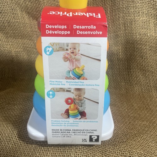 Fisher Price Rock-a-Stack Bat-at Ring Stacking Toy for Infants Age 6 Months Plus - Picture 4 of 6