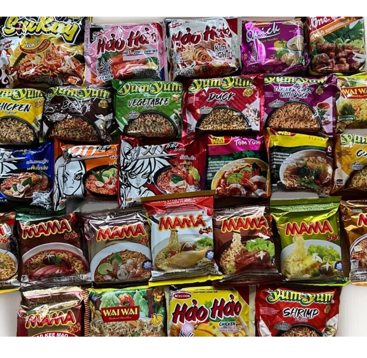 Yum Yum MAMA A-ONE Wai Wai ACECOOK INDOMIE Instant Nudeln Mix30 Sort Asia Noodle