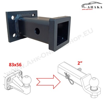 2  Geräteträgeraufnahme weiblich für AHK mit Lochbild 83x56mm für VW Multivan I