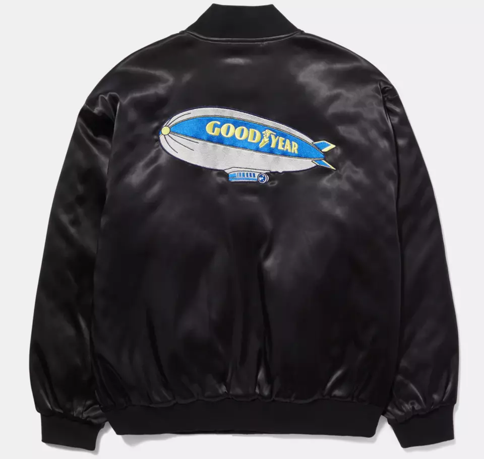 Jaqueta de cetim HUF Goodyear Touring tamanho grande preta nova em folha grátis EUA Frete - Imagem 3 de 4