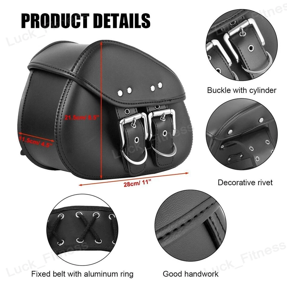 Motorcycle PU Leather Saddle Bags For Honda Shadow Rebel 250 500 750 1100 VTX VT - Image 4 of 4