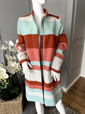 See By Chloe Striped Wool Cotton Blend Coat Jacket Uk 10