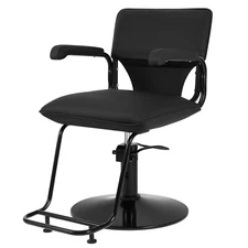 Artist hand All Black Heavy Duty Barber Chair Hydraulic Salon Beauty Styling360°