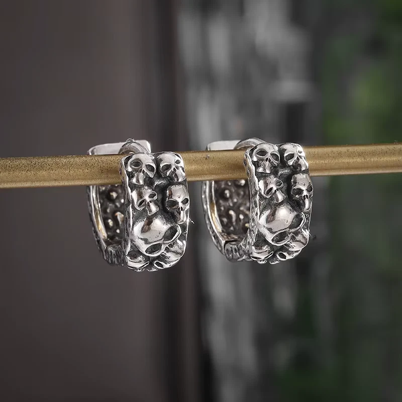 Boucles D'Oreilles Homme Hip Hop - Baguette Glacée En Argent Massif - Style Diamant - Neuf Sans Emballage