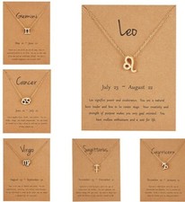 SET OF 2 Zodiac Sign Pendant Charms 12 Constellation Necklace Choker Christmas