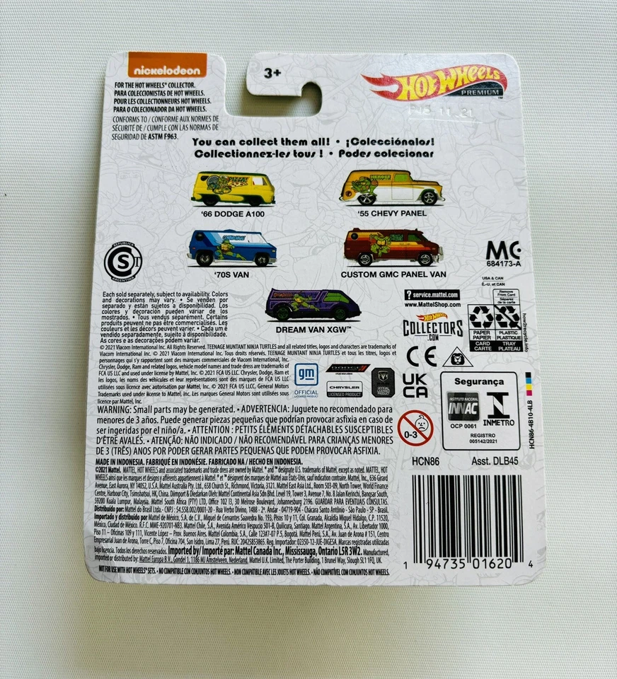 HOT WHEELS Teenage Mutant Ninja Turtles TMNT Chevy Panel Dodge A10 70s Van 2021 — 第 4/4 张图片