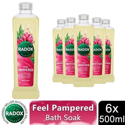 6er Pack 500ml Radox Mineral Therapy Feel Pampered gemischt mit Mineralien Bad Einweichen