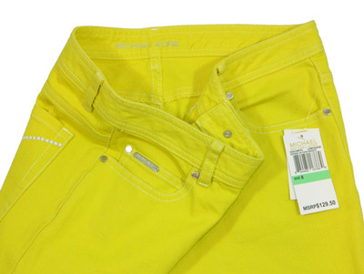 Women's Yellow Jeans NEW Michael Kors Lemonade Tag 8 measured size 29x32