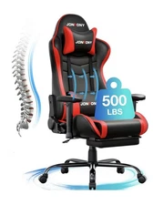 Gaming Chair Reclining Gamer Chair with Footrest, Red
