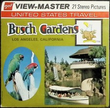Busch Gardens Los Angeles California 1971 3d View-Master 3 Reel Packet - Color
