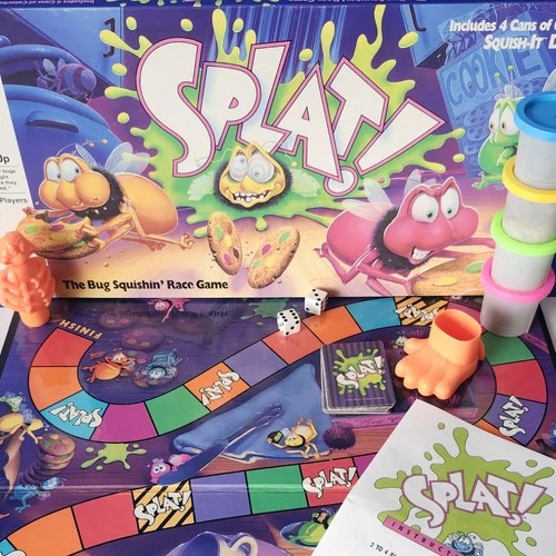 Vintage 1990 SPLAT! Board Game Milton Bradley COMPLETE w/ Dough Bug Squish Game