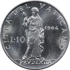 Vatican City - 10 Lire - 1964 - Unc - Paul VI