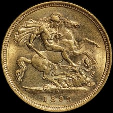1893 Sydney Veiled Head Half Sovereign Extremely Fine