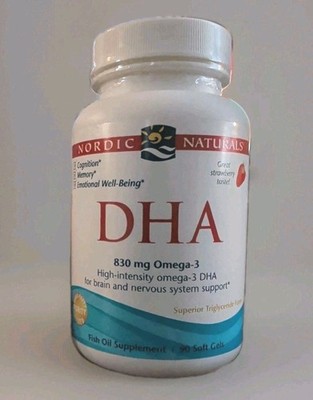 Nordic Naturals DHA Strawberry 90 ct Supports Brain & Nervous System  Exp 3/2027