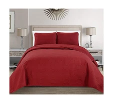 Fancy Collection Embossed Coverlet Bedspread Over Size Set Solid # Austin (Re...