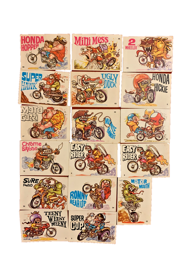 (17) Donruss Motorcycle Trade Card Sticker Silly Cycles Crazy Chopper ...