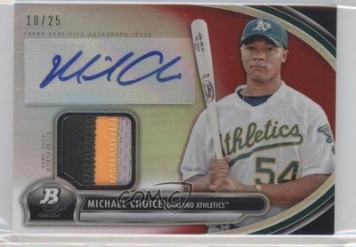 2013 Bowman Platinum Relic Red Refractor 10/25 Michael Choice #AR-MC Auto 0f8
