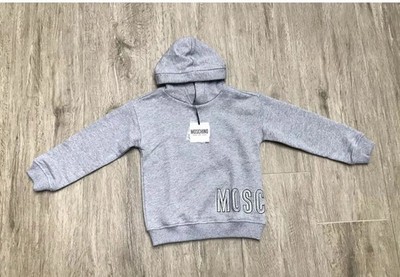 Moschino grauer Kapuzenpullover für Jungen Alter 10 Jahre neu ohne Etikett UVP 165 £