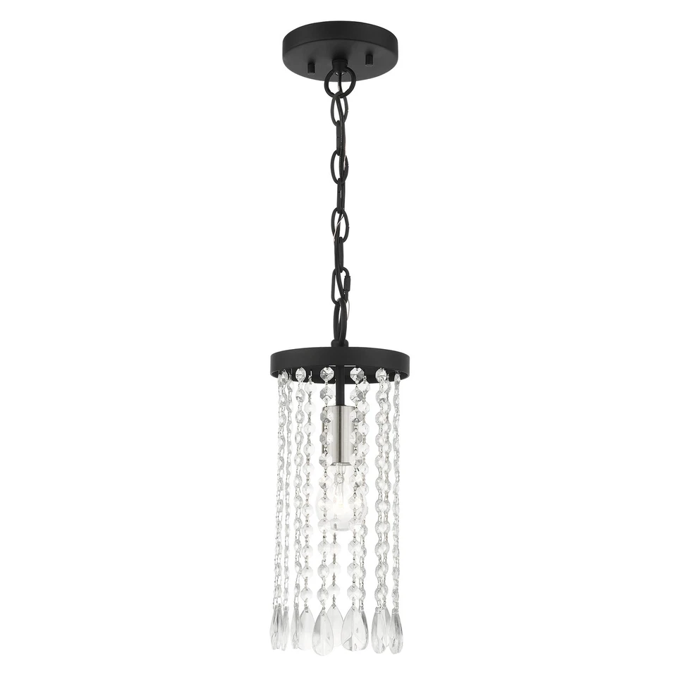 Livex Lighting 51062 Nickel Elizabeth Single Light 6"W Crystal Mini Pendant - Image 2 of 4