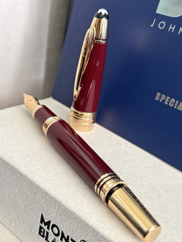 MONTBLANC, “JFK”, Special Edition, Red Fountain Pen”M”, 14K Gold, NOS.,