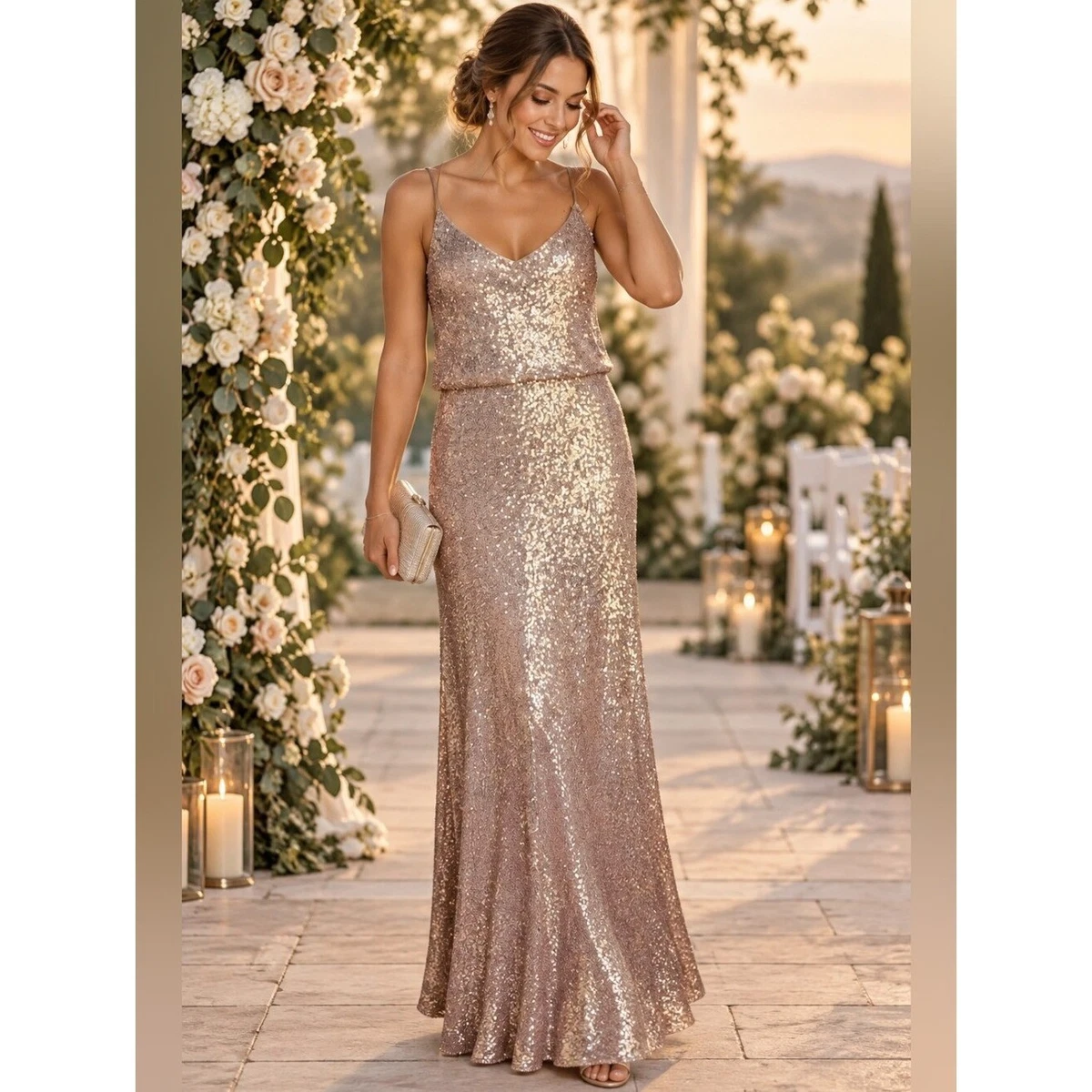 alfred angelo rose gold sequin dress 10 Women's Size Wedding Dresses for sale global-supplier-Italian Stylistic Group SRL ( ISG )
