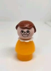 #2 Vintage Fisher Price little people orange girl glasses brown hair School 2550