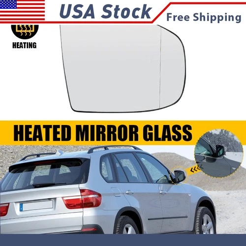 Right Heated Wing Side Mirror Glass for fit BMW X5 X6 E70 E71 E72 2008-2014 ABS