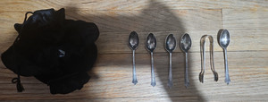 Lot of 5 Henry Williamson Ltd (+1 Silver HWL Sugar Tong) .925 Silver Spoons