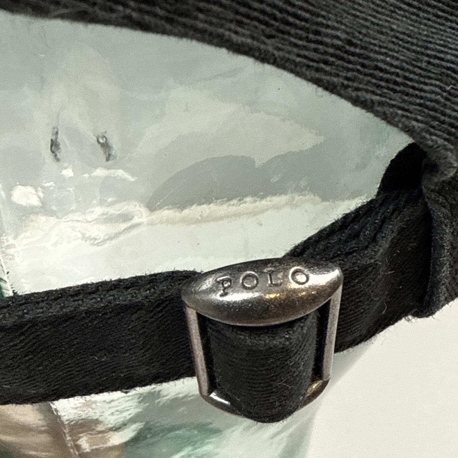 Polo Ralph Lauren cappello berretto uomo nero cinturino schiena rosso pony casual golf preppy