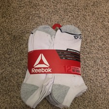 Reebok Men  s Reebok Men's Essentials Low Cut Socks, 12-Pack Size 6-12.5 White