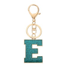 Initial Letter Keychain, A-Z Alphabet Keyring Letter E Metal Key Chain, Blue