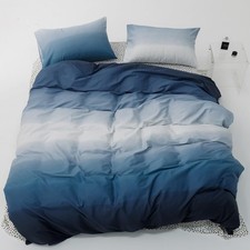 Blue Kids Duvet Cover Set Twin 100 Cotton Bedding for Boys Girls Teens Dark Blu