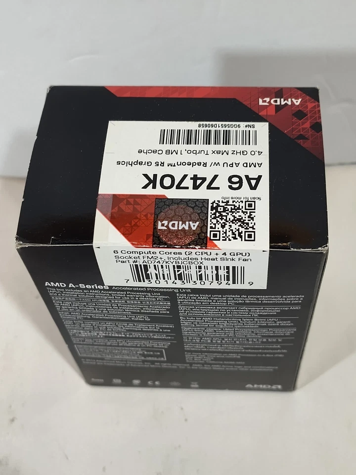 NEW AMD A6-7470K Dual-Core 3.7 GHz Socket FM2+ AD747KYBJCBOX Processor w/Cooler - Image 2 of 4
