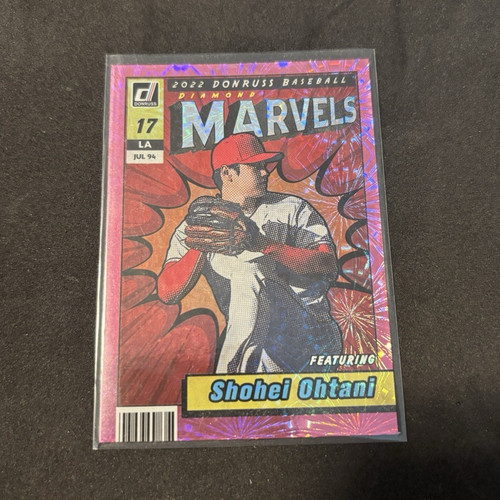 Shohei Ohtani [Pink Fireworks] #M-9 2022 Panini Donruss Marvels card