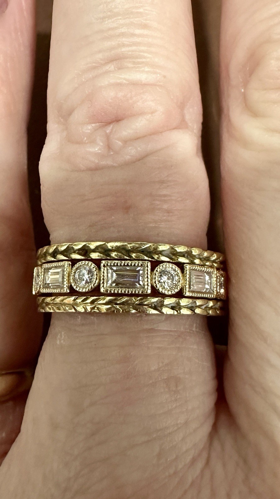 18k Braided Stack Ring Set - image 4