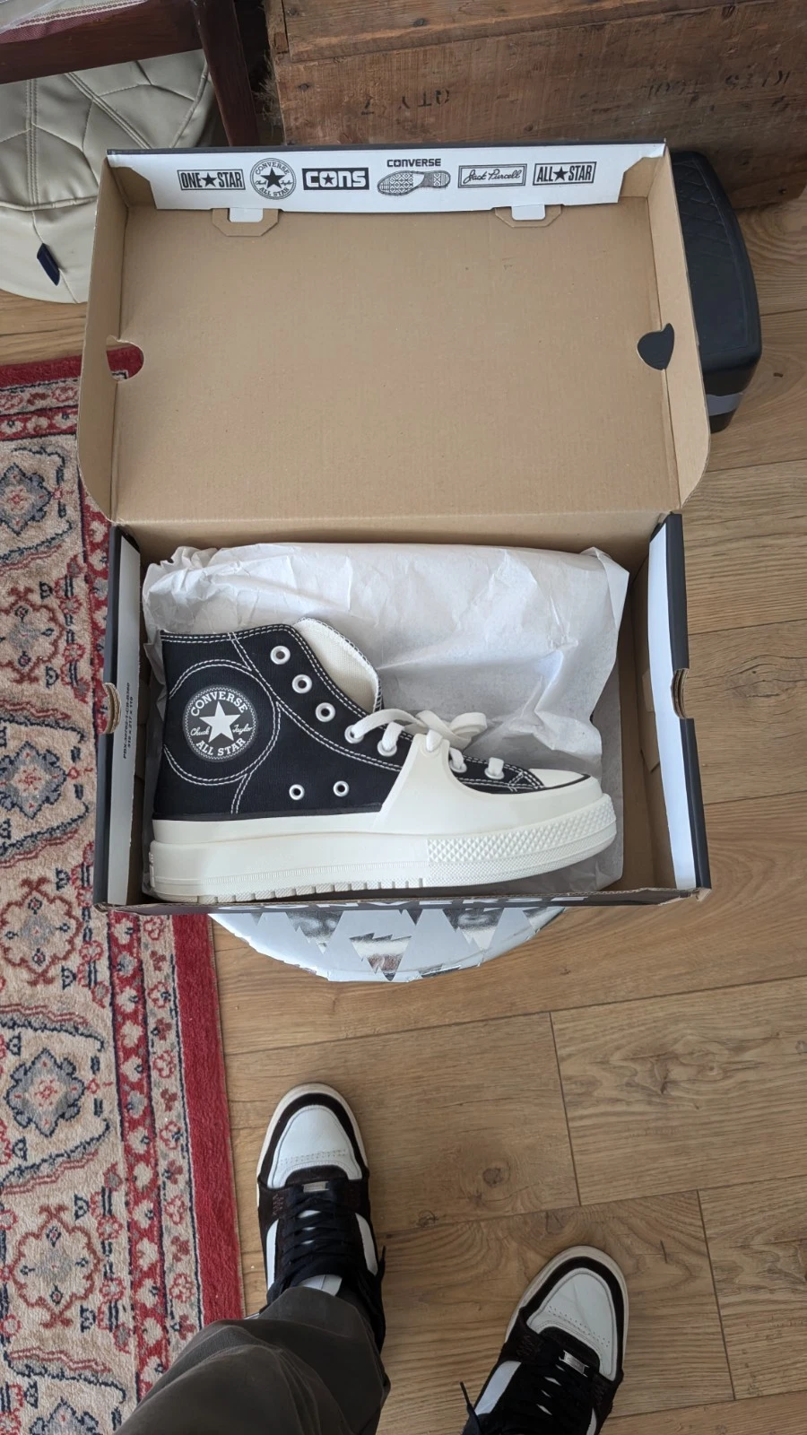 Converse A05094C All Star scarpe da ginnastica unisex in tessuto nero bianco UK 6