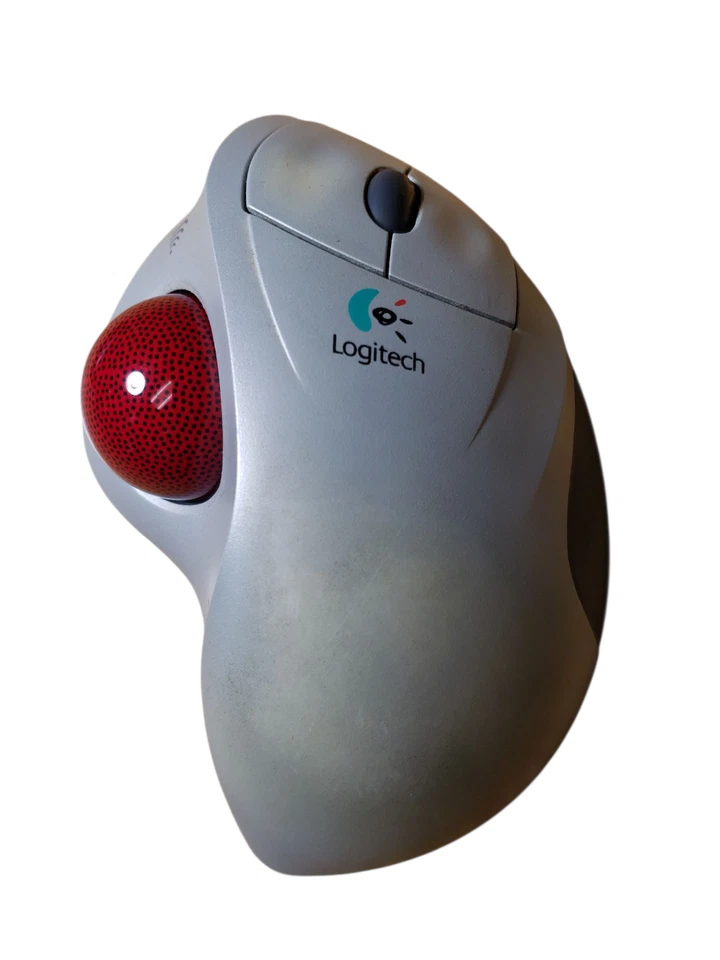 Logitech Cordless TrackMan Wheel Computer Mouse w/ Reciever T-RA18 TESTED WORKS! - Image 2 of 4