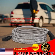 Long Towing Ropes w/ Soft Shackles Elasticity Recovery Rope Road Recovery Kit
