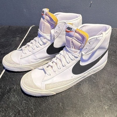 Nike Blazer Mid Men's Leather High-Top Lace-Up Sneakers White/Black Colorblock