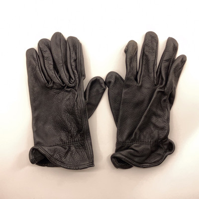 Genuine dear skin black leather winter glovee size large