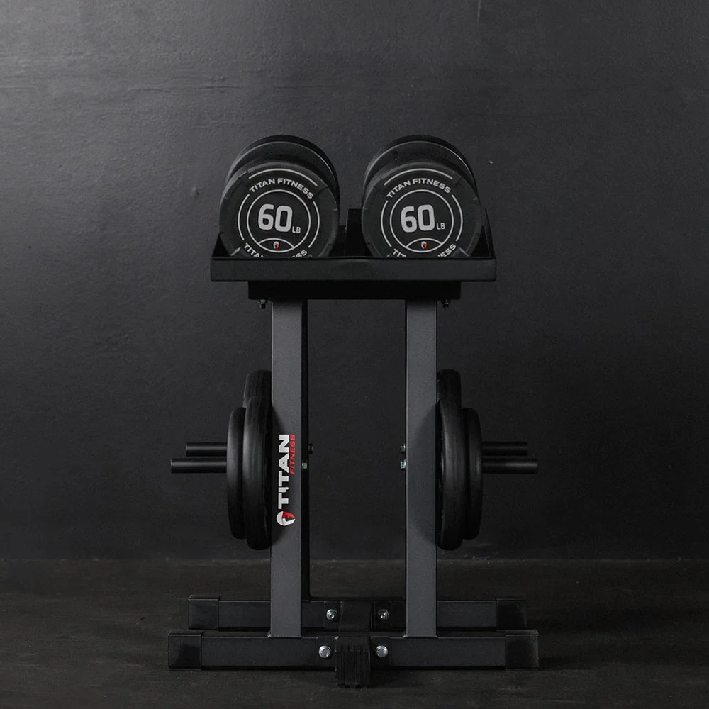 Titan Fitness Dumbbell Column Stand and Plate Tree - Thumbnail 3