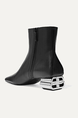 Balenciaga Leather Ankle Boots Black Booties 37.5 BB logo Balenciaga Leather Ankle Boots Black Booties 37.5 BB logo