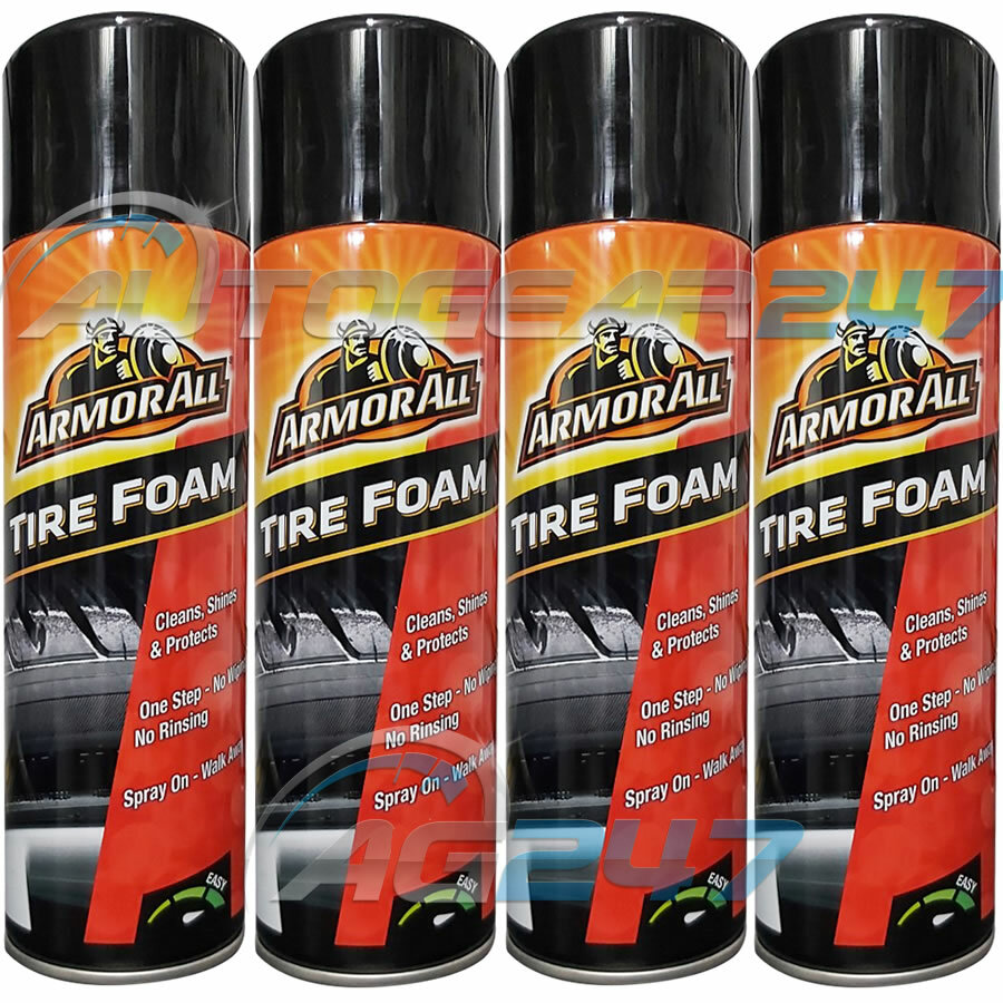4 x Car Van Bike 4x4 Armorall Tyre Tire foam Cleaner Tyre Shine Spray Aerosol