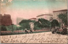 Vintage Postcard Sitting on Park Benches in Battery Park New York NY 1909  11671