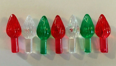 105 Medium Twist Bulbs Ceramic Christmas Tree Lights 35 CLEAR 35 RED 35 GREEN