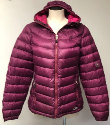 LL BEAN ULTRALIGHT 850 FILL DOWN PLUM PURPLE QUILTED JACKET HOODED COAT PATCH S - Picture 9 of 14