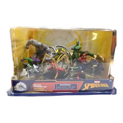 2022 Disney parks Marerl Exclusive Spiderman Deluxe Figurine Set 8 Piece