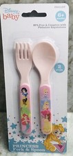 Ship N 24 Hours. New-Disney Baby Princess Fork and Spoon. 5 Months