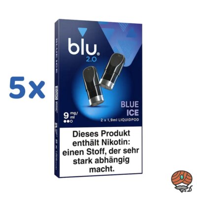 5x blu 2.0 BLUE ICE 9mg/ml Nikotin Liquid-Pods à 2 Stück (ersetzt myblu)