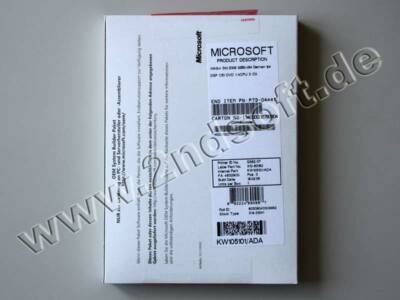 Windows 2008 Server Standard für 5 Arbeitsplätze SB-Vollversion, deutsch